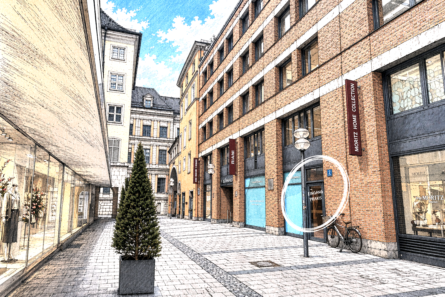 Lage Praxis Dr. med. Constanze Stingl – Schäfflerhof
